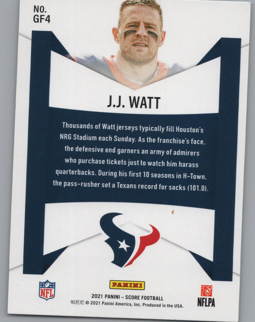 2021 Score #GF4 J.J. Watt Game Face