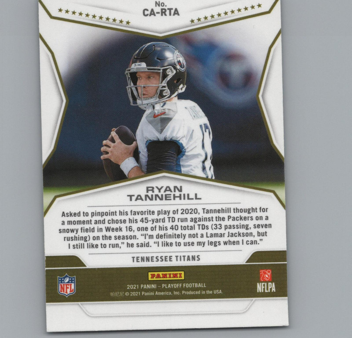 2021 Panini Playoff #CA-RTA Ryan Tannehill Call to Arms