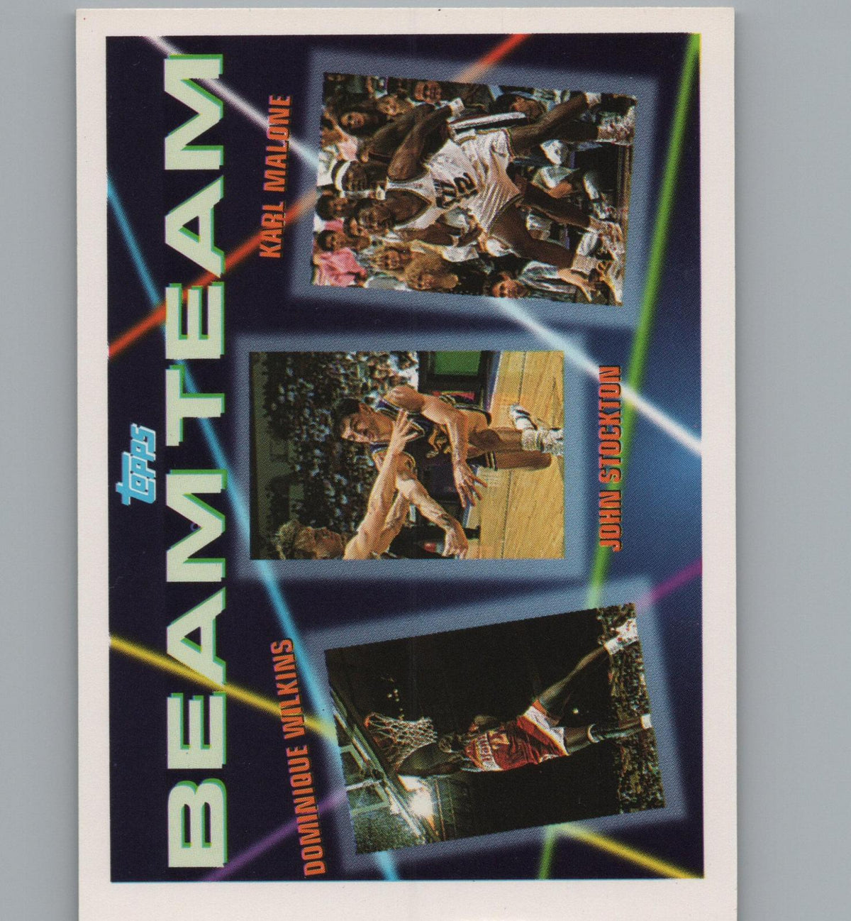 1992-93 Topps #4 Dominique Wilkins / John Stockton / Karl Malone Beam Team