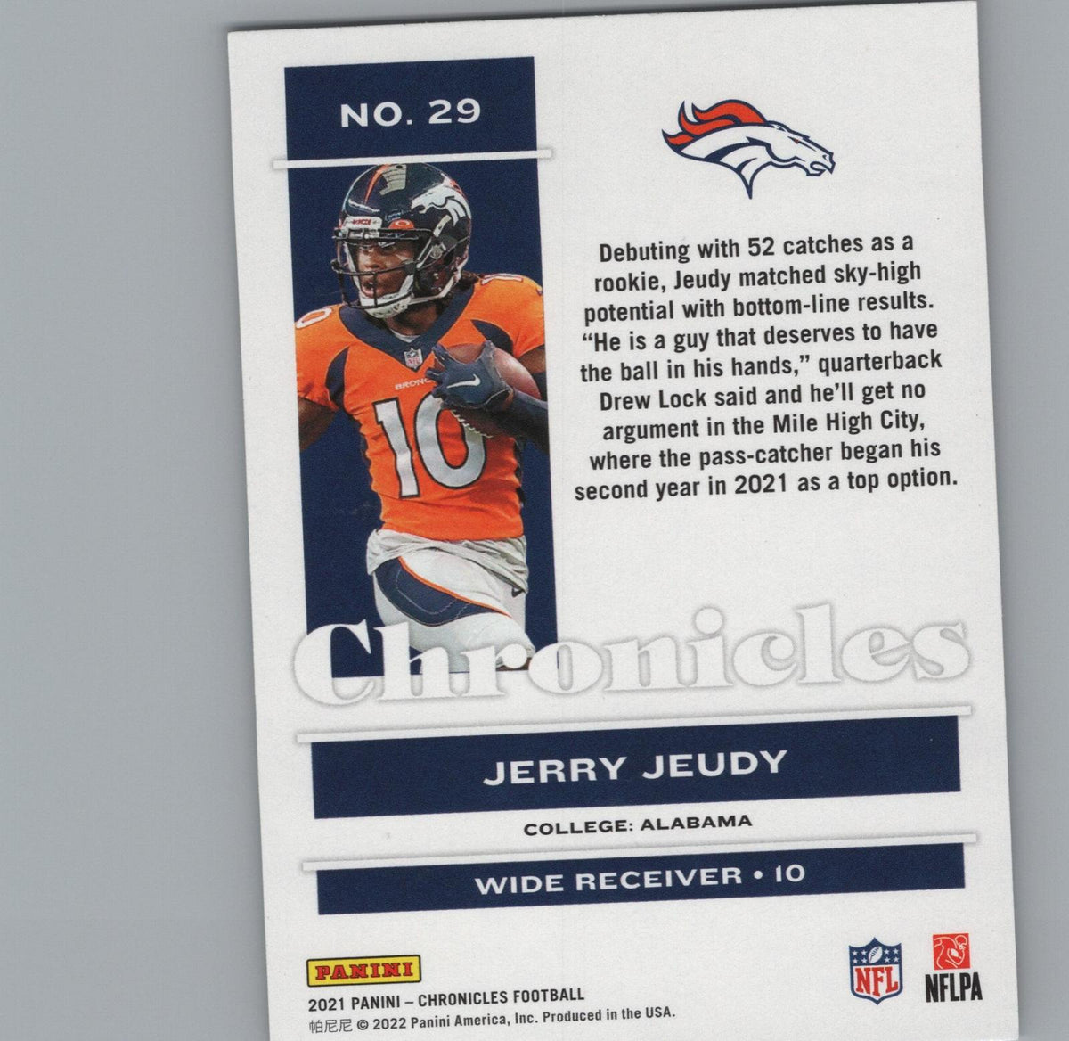 2021 Panini Chronicles #29 Jerry Jeudy Pink