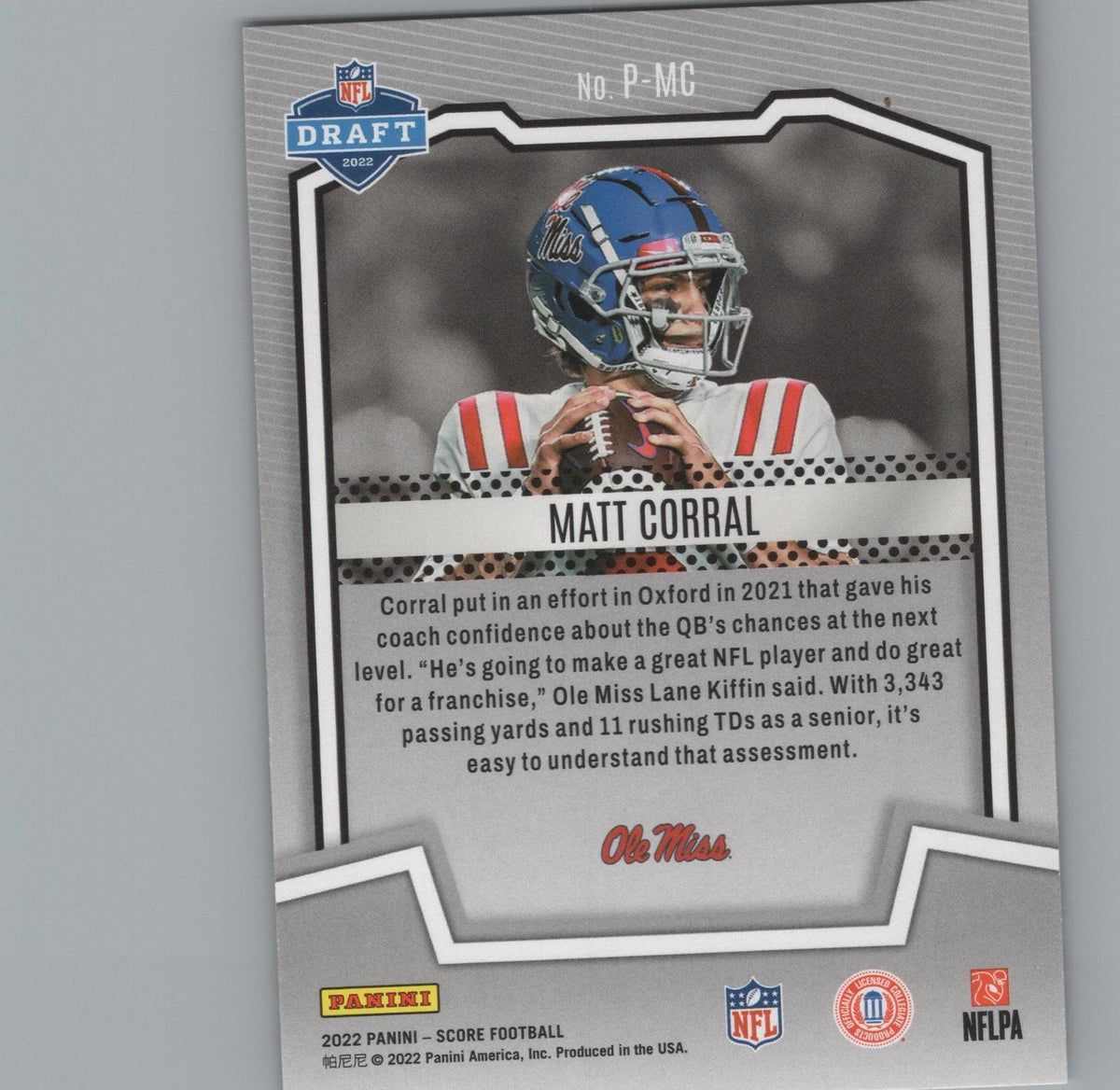 2022 Score #P-MC Matt Corral PROtential