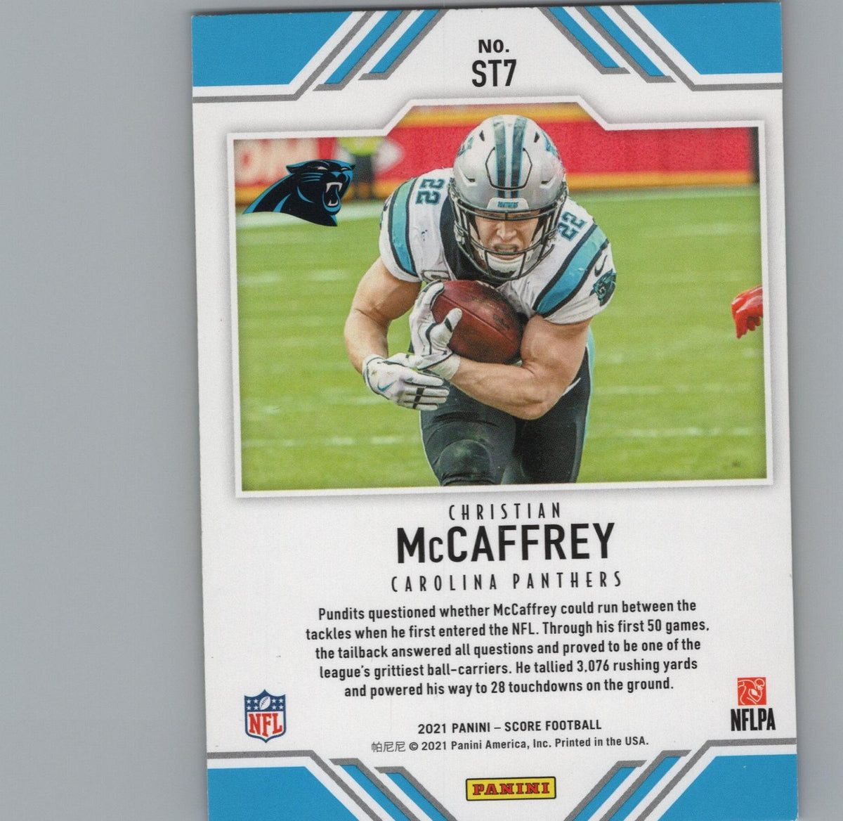 2021 Score #ST7 Christian McCaffrey Score Team