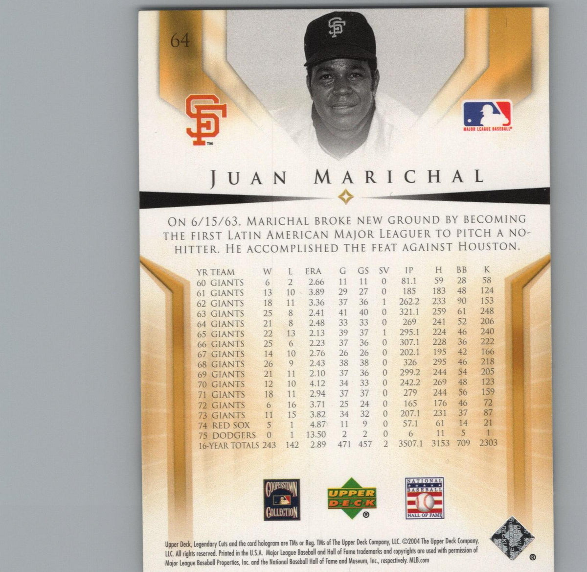 2004 SP Legendary Cuts #64 Juan Marichal