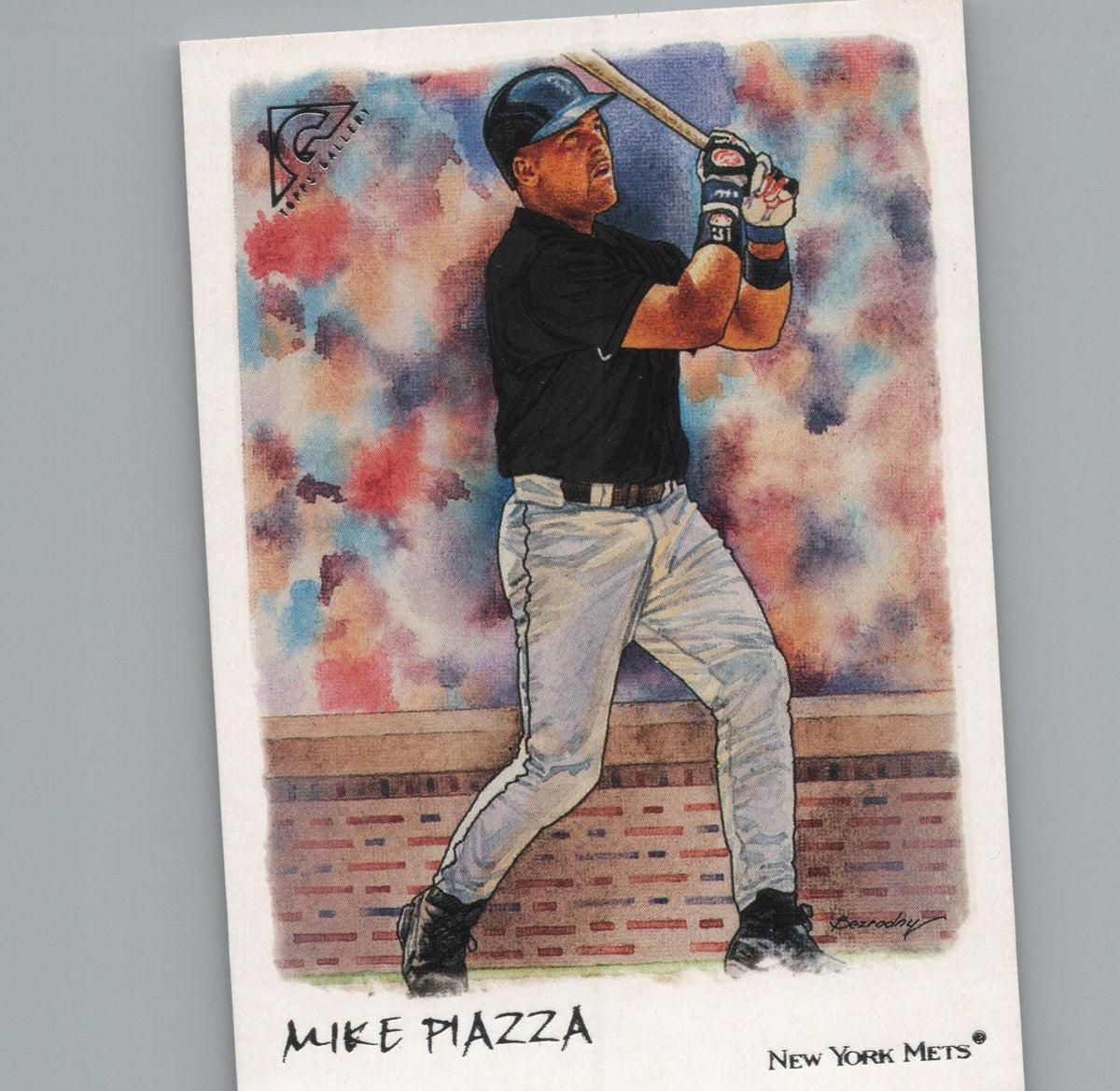 2002 Topps Gallery #25 Mike Piazza Veteran Variation 1 : Black Jersey
