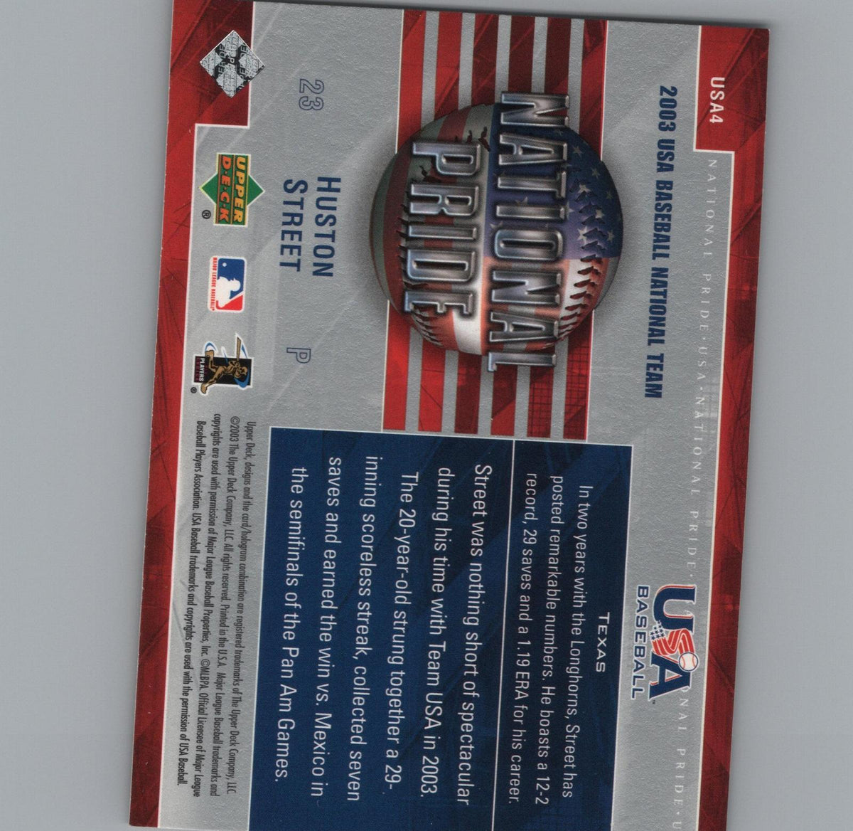 2004 Upper Deck #USA17 Michael Griffin National Pride