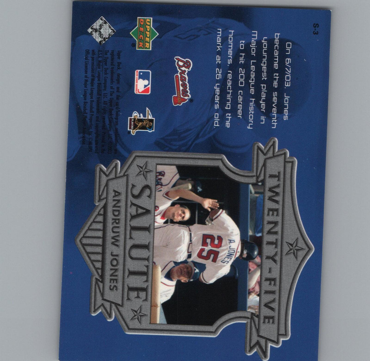 2004 Upper Deck #S-3 Andruw Jones Twenty-Five Salute