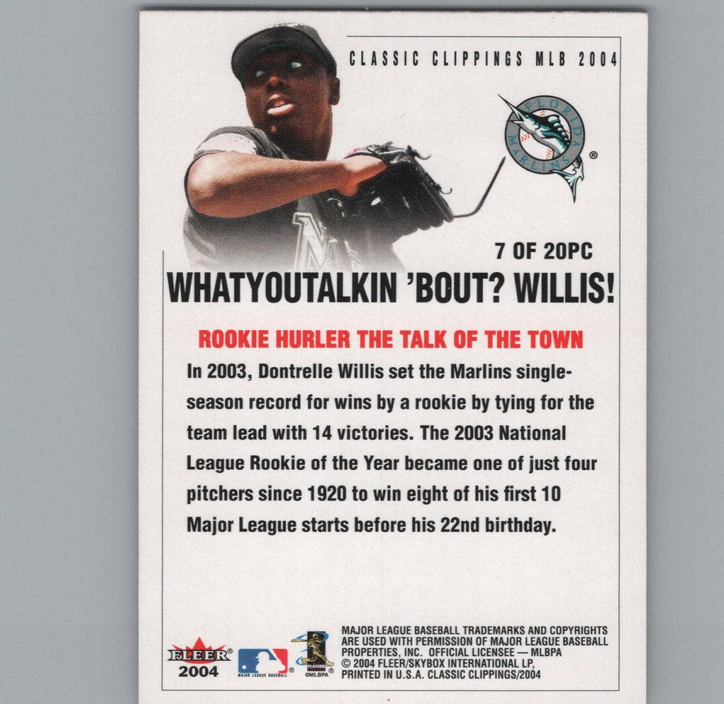 2004 Fleer Classic Clippings #7 PC Dontrelle Willis Press Clippings