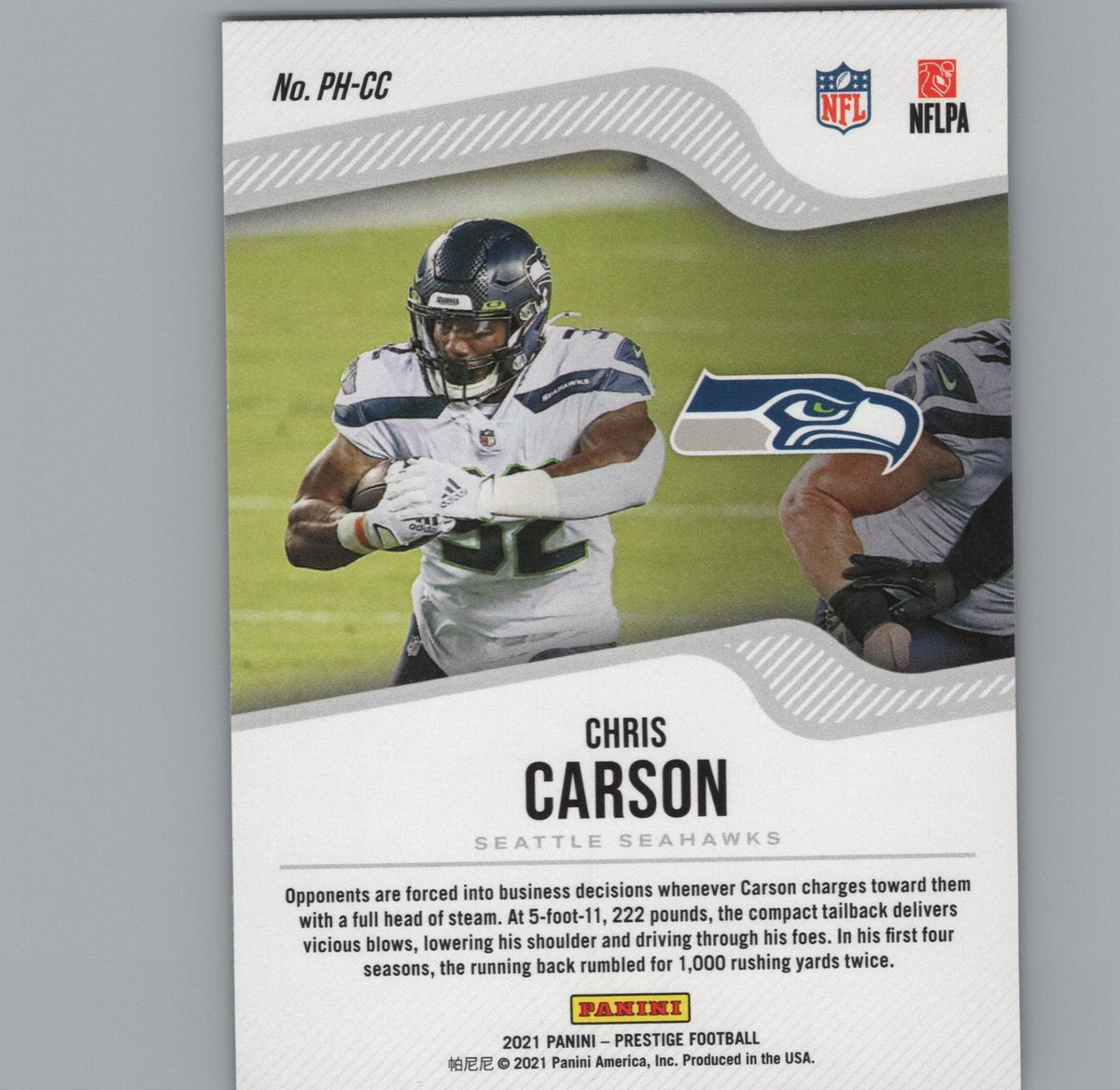 2021 Panini Prestige #PH-CC Chris Carson Power House