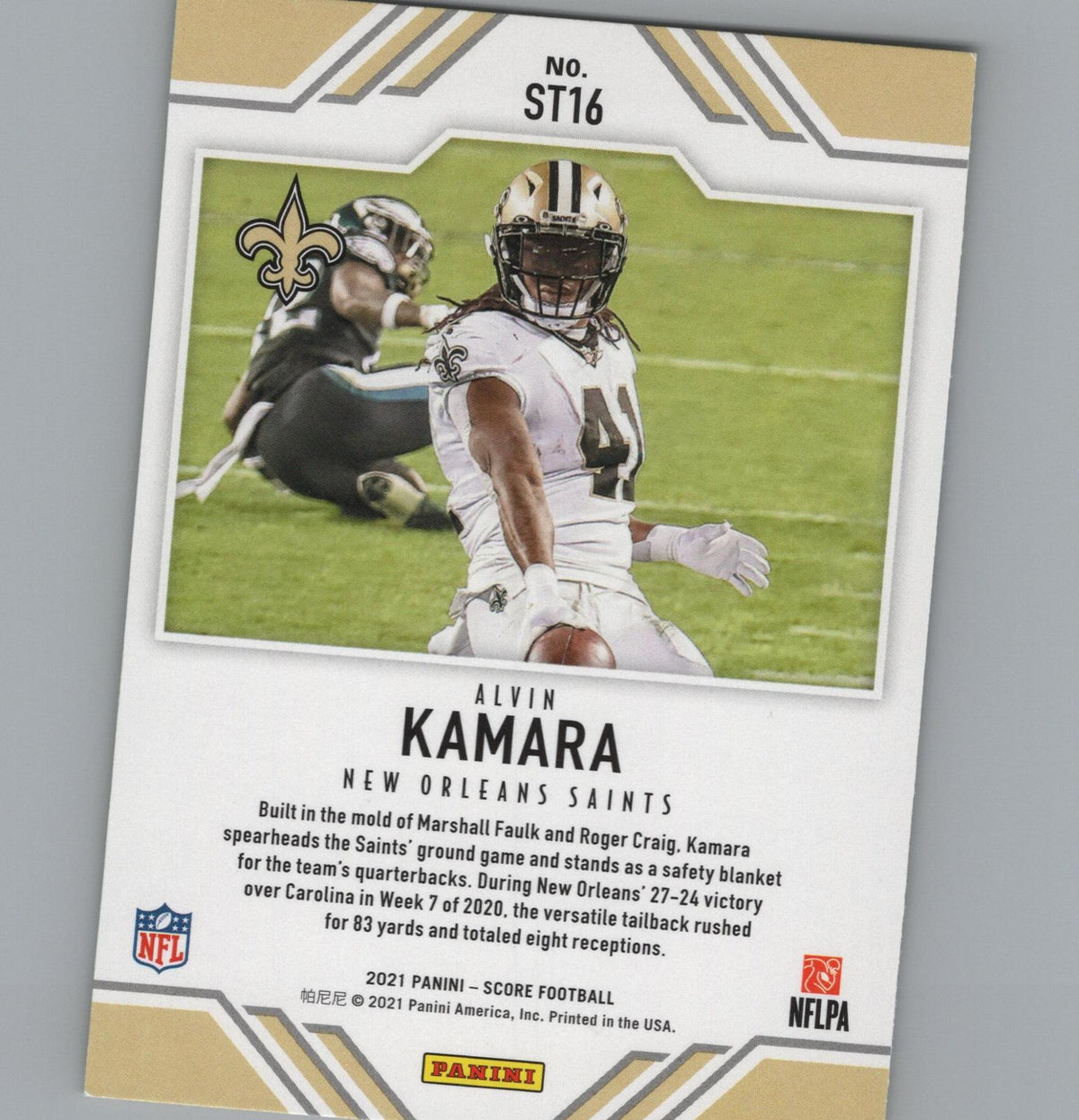 2021 Score #ST16 Alvin Kamara Score Team