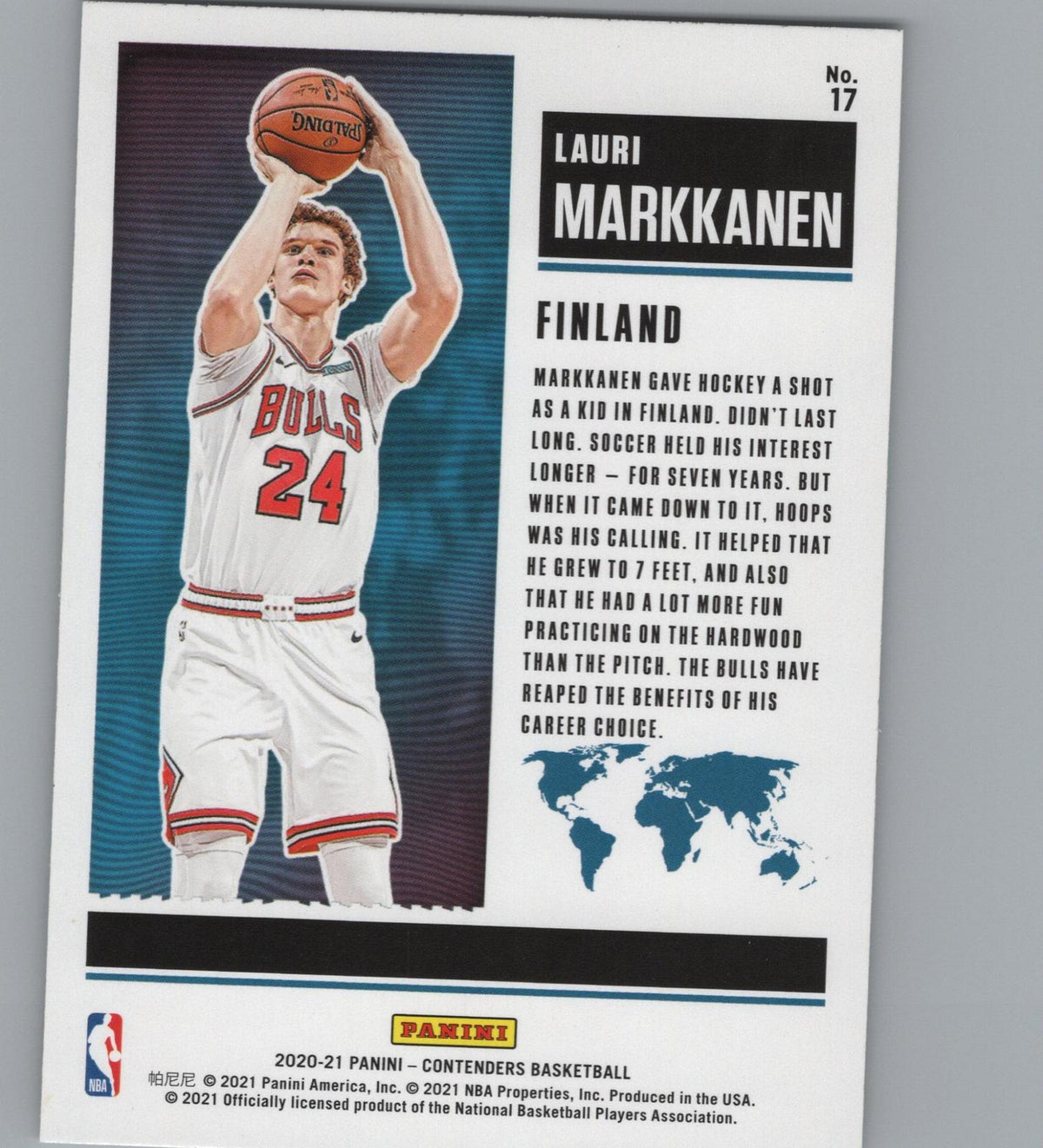2020-21 Panini Contenders #17 Lauri Markkanen International Ticket Red