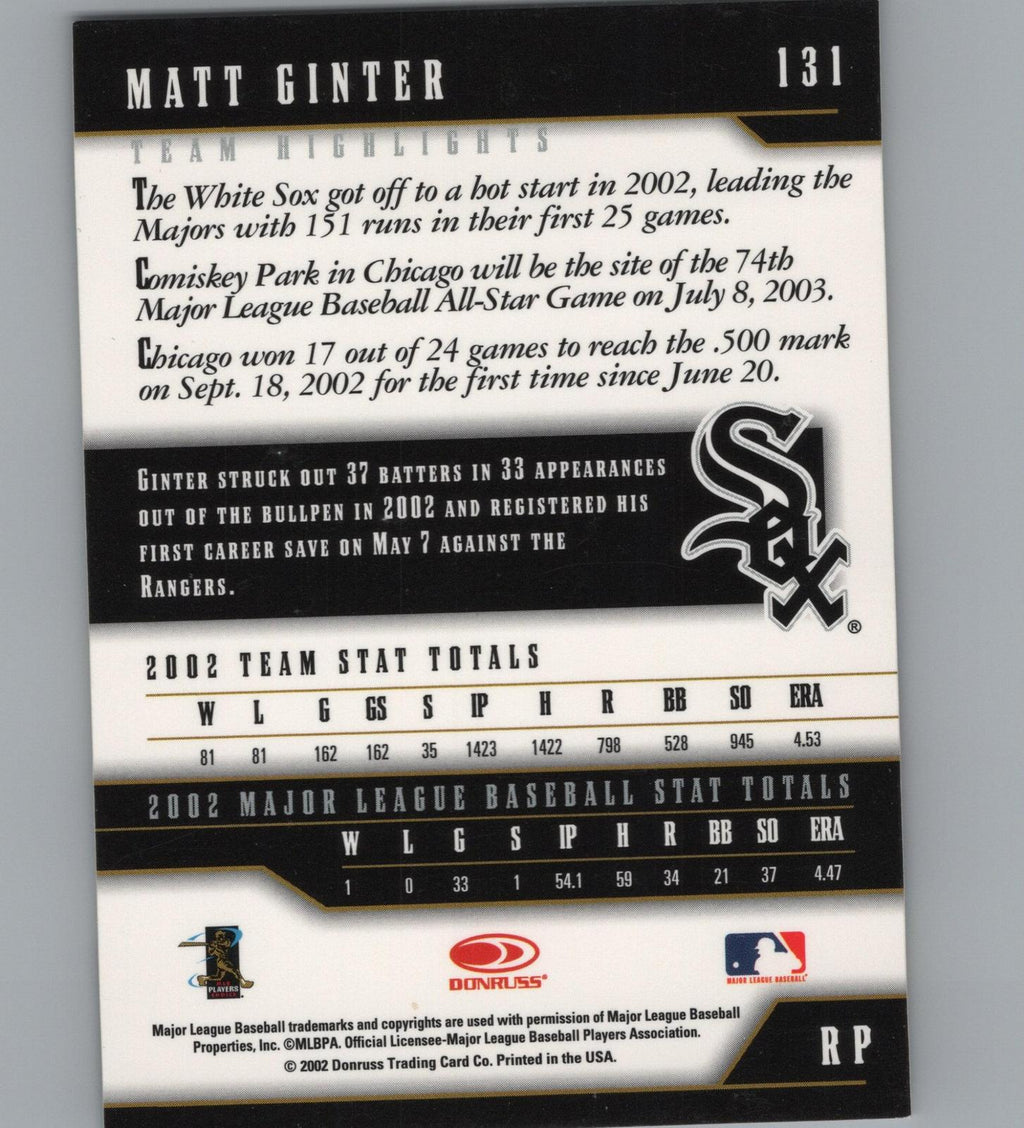 2003 Donruss Team Heroes #131 Matt Ginter