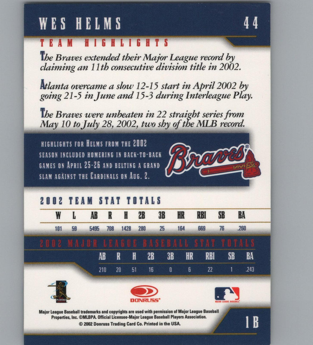 2003 Donruss Team Heroes #44 Wes Helms