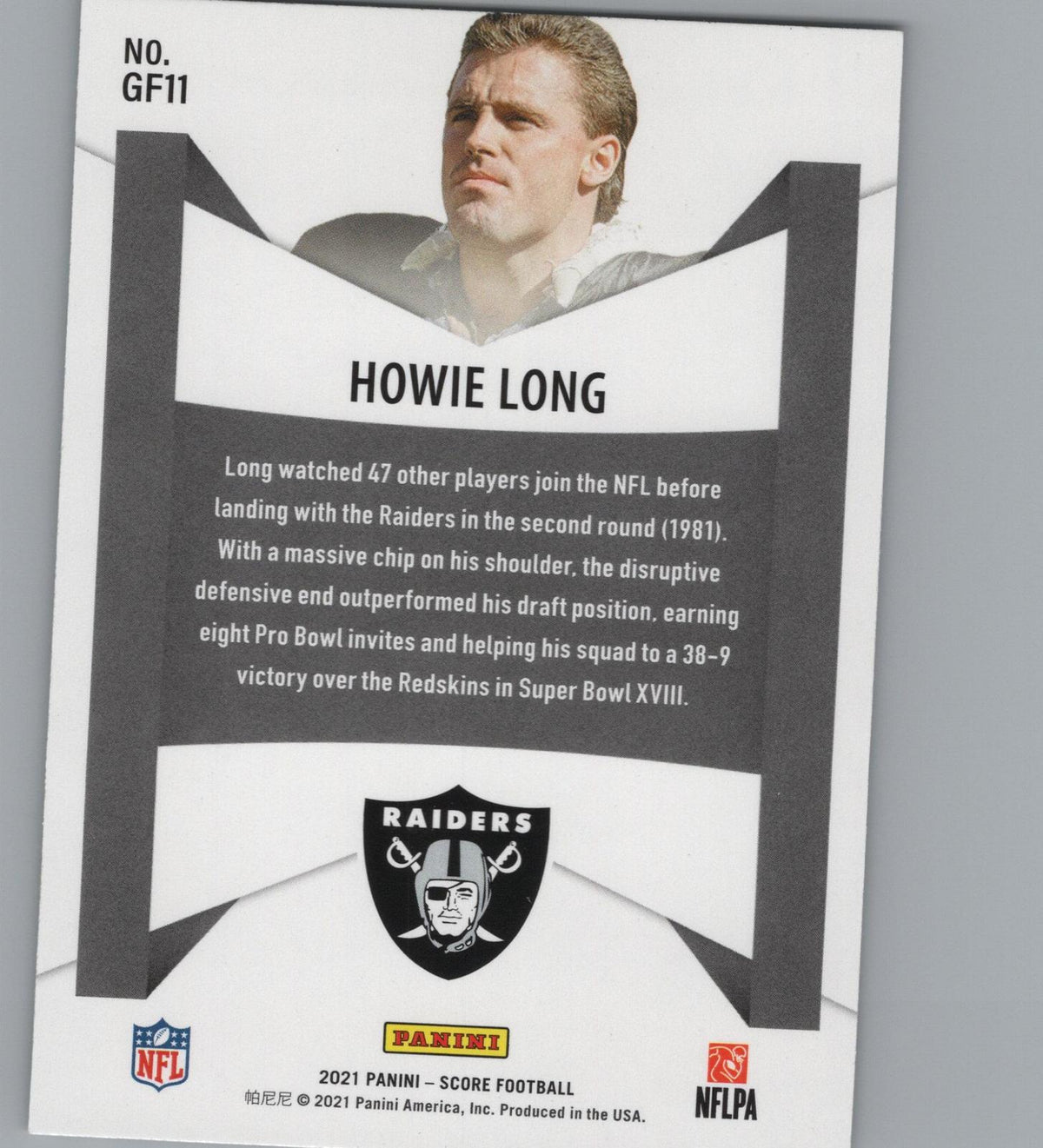 2021 Score #GF11 Howie Long Game Face