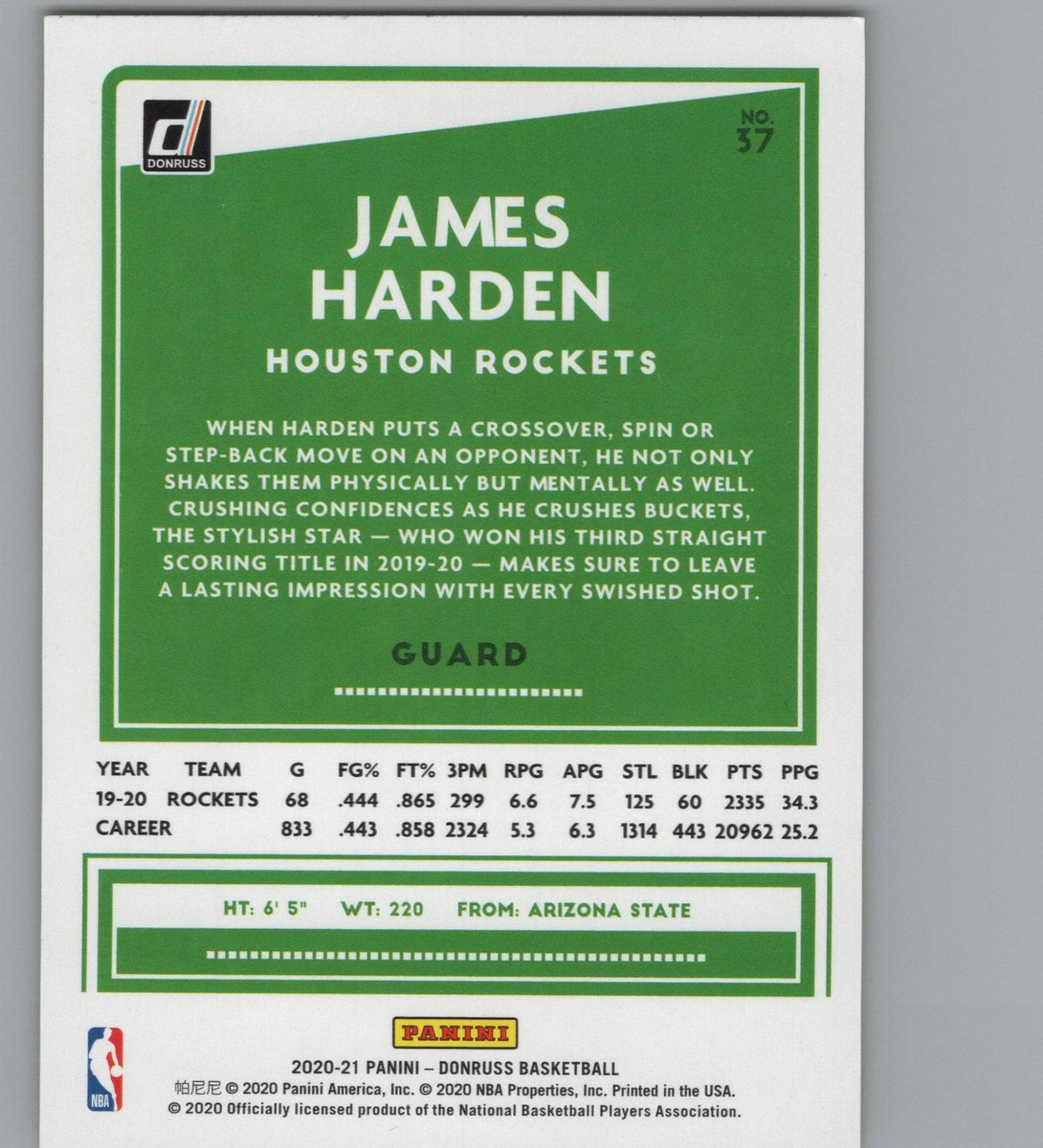 2019-20 Panini Chronicles #131 James Harden