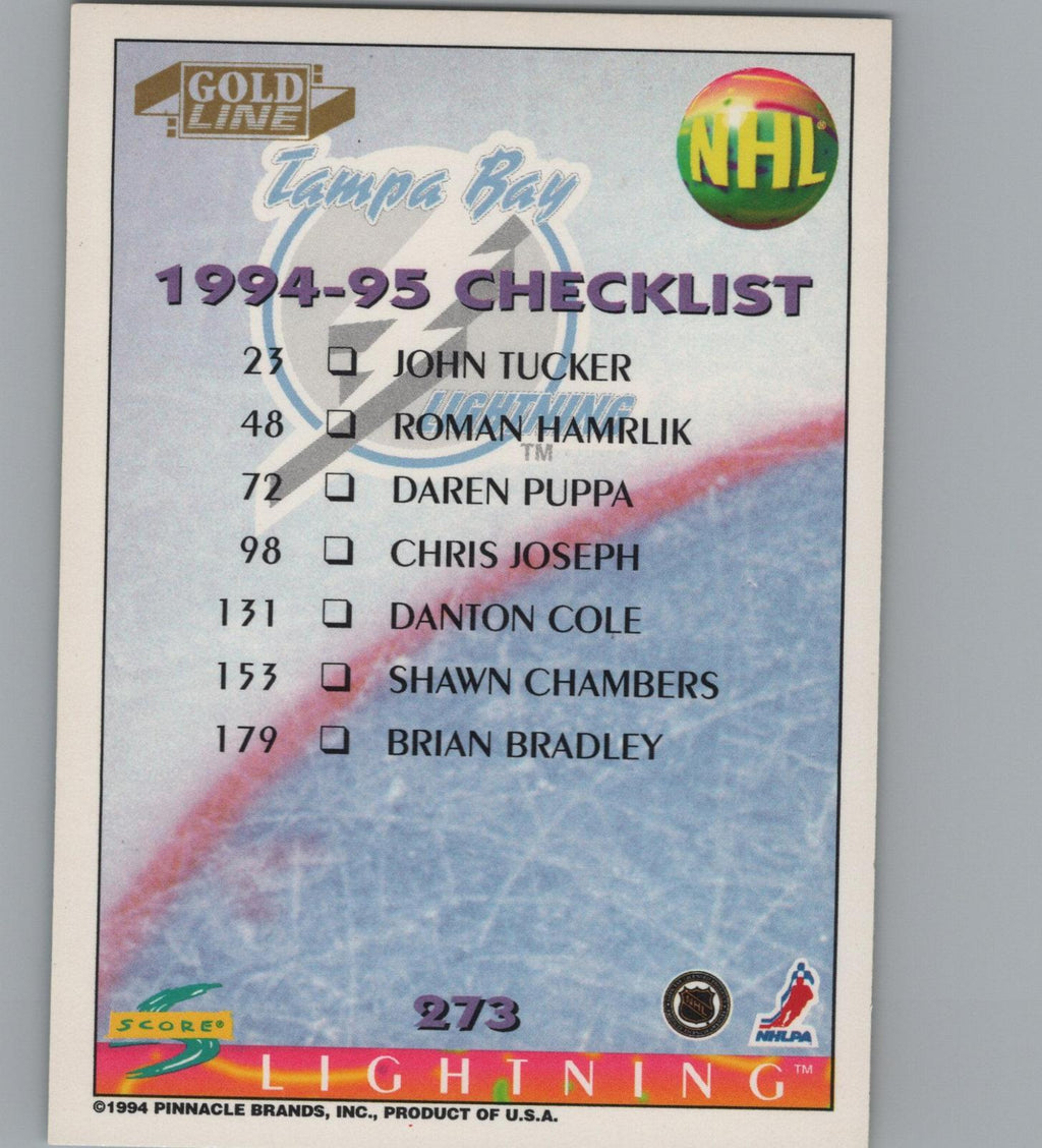 1994-95 Score #273 Checklist Gold Line