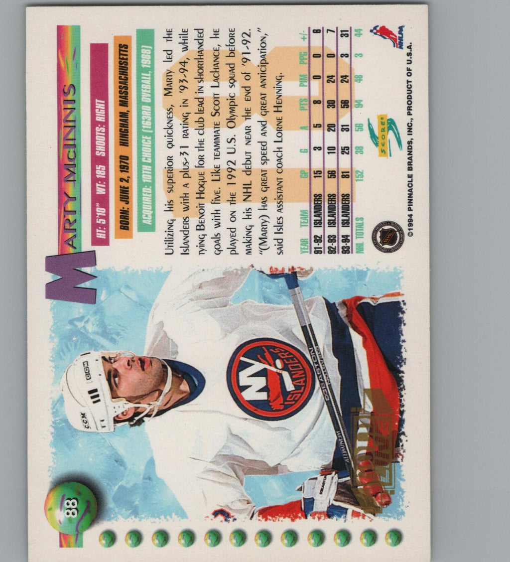 1994-95 Score #88 Marty McInnis Gold Line