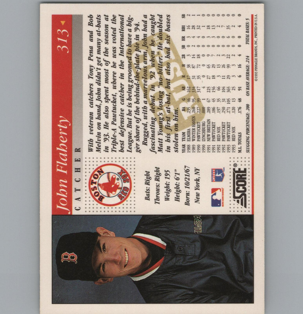 1994 Score #313 John Flaherty Gold Rush