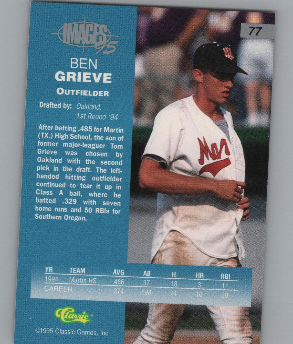 1995 Classic Images Four Sport #77 Ben Grieve