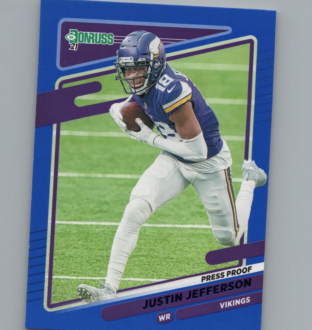 2021 Donruss #127 Justin Jefferson Press Proof Blue
