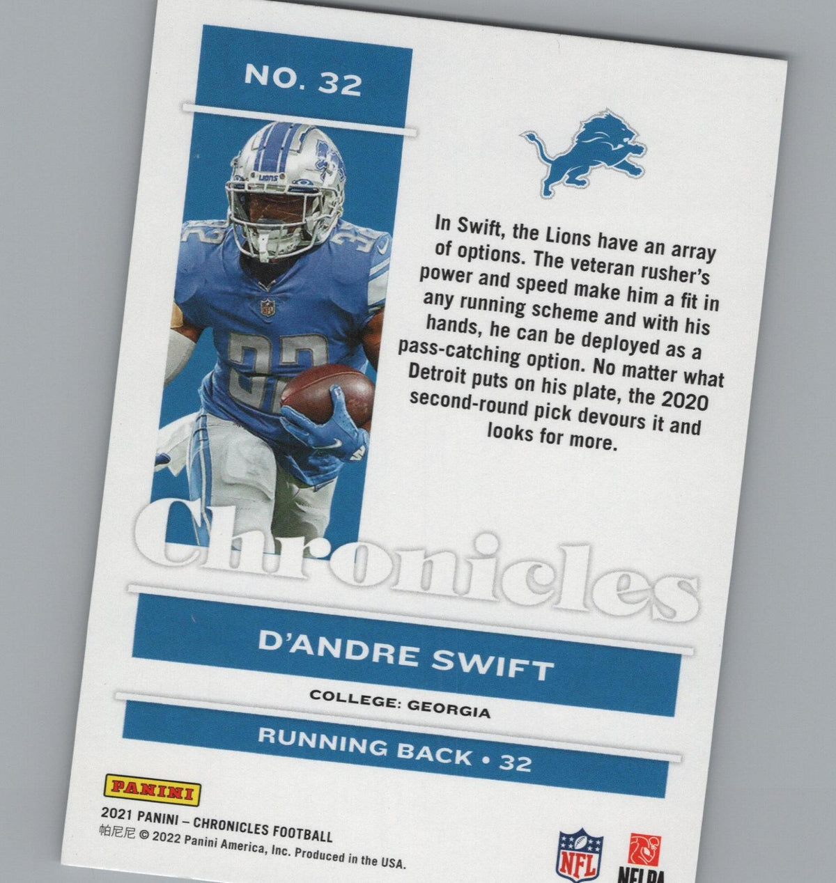 2021 Panini Chronicles #32 D'Andre Swift Pink