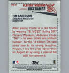 2019 Topps Big League #PW-27 Tim Anderson Players' Weekend Nicknames