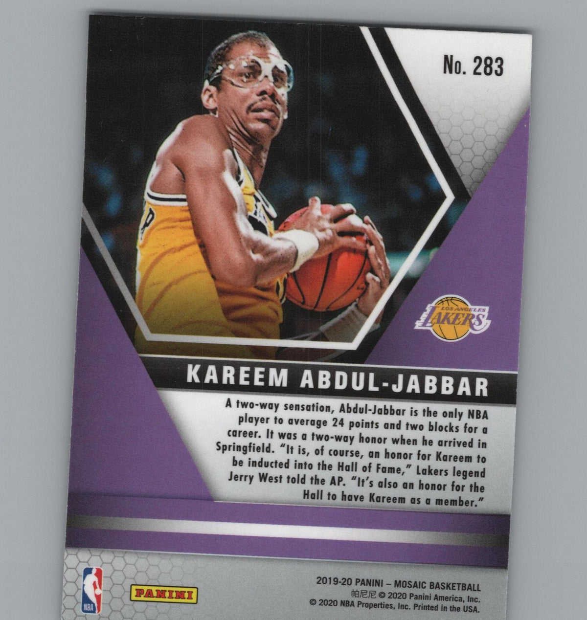 2019-20 Panini Mosaic #283 Kareem Abdul-Jabbar