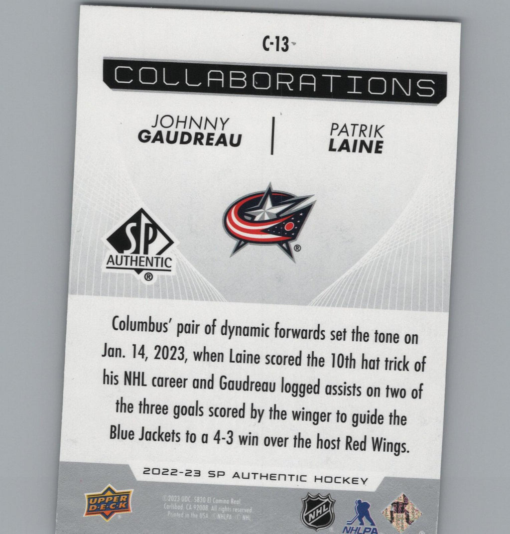 2022-23 SP Authentic #C-13 Johnny Gaudreau / Patrik Laine Collaborations