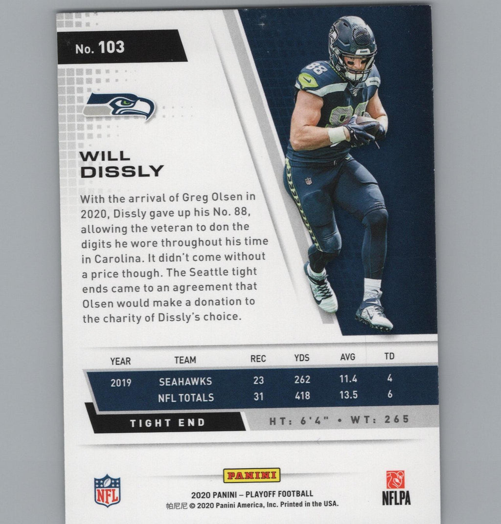 2020 Panini Playoff #103 Will Dissly Goal Line