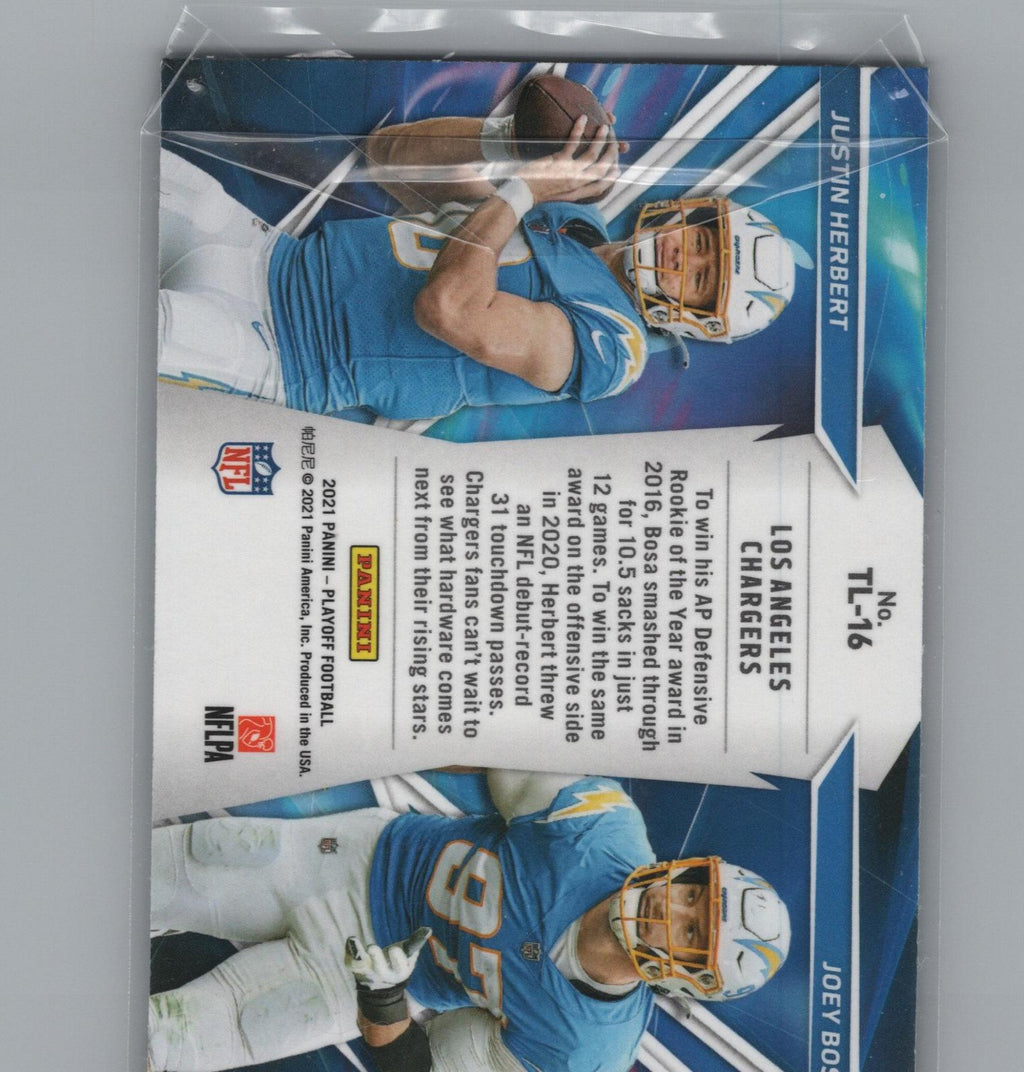 2021 Panini Playoff #TL-16 Justin Herbert / Joey Bosa Thunder & Lightning