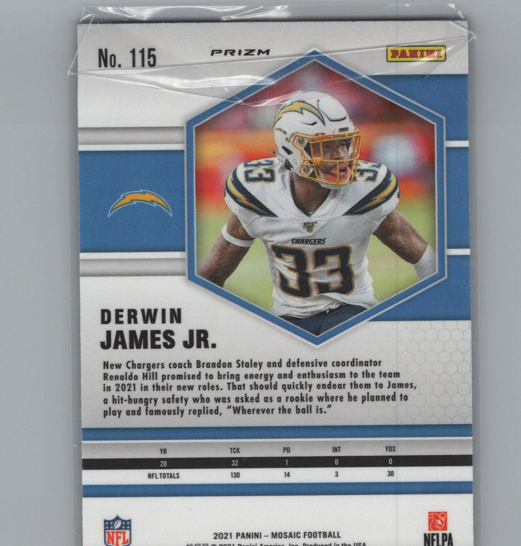 2021 Panini Mosaic #115 Derwin James Jr. Prizm Reactive Blue