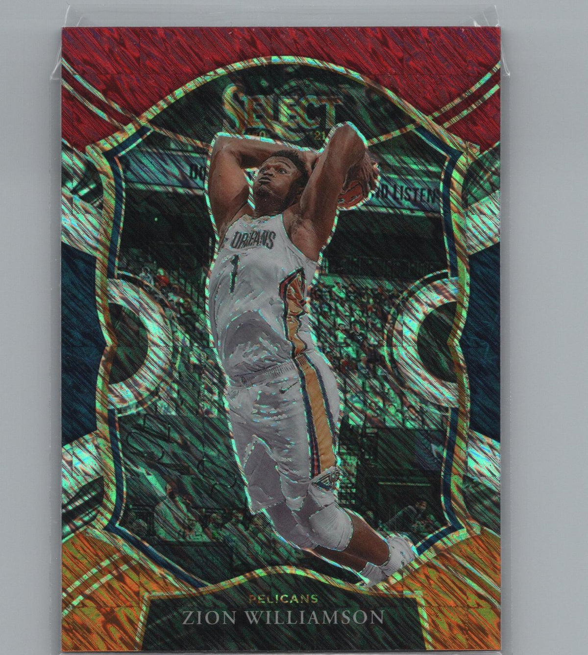2020-21 Panini Select #1 Zion Williamson Red Wave Prizm