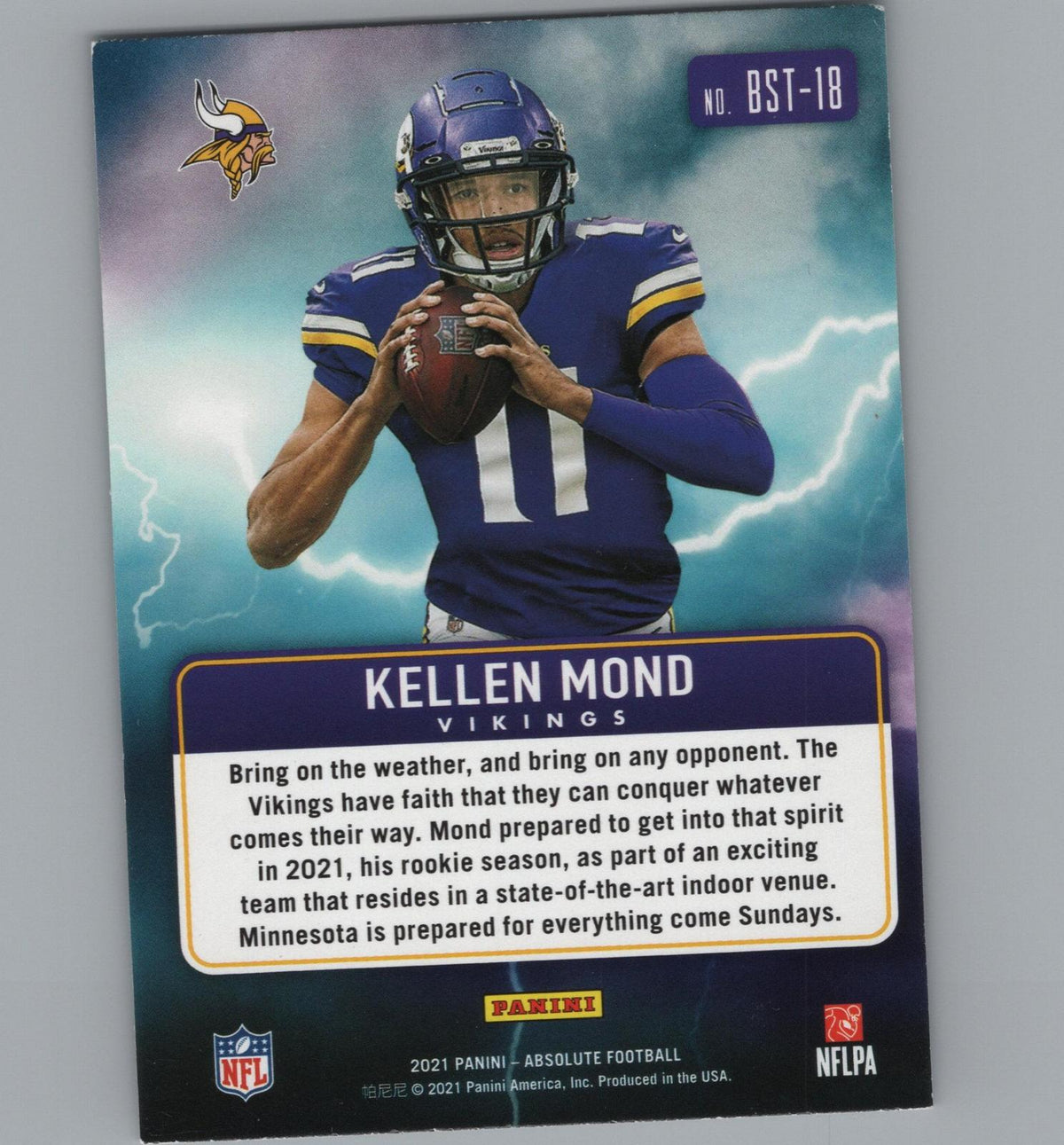 2021 Panini Absolute #BST-18 Kellen Mond By Storm