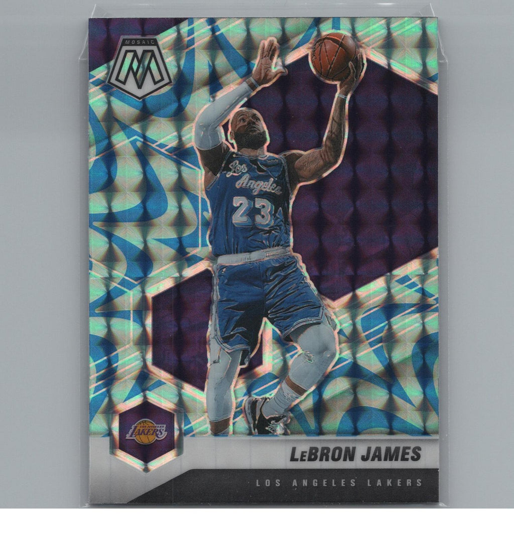 2020-21 Panini Mosaic #81 LeBron James Mosaic Reactive Blue