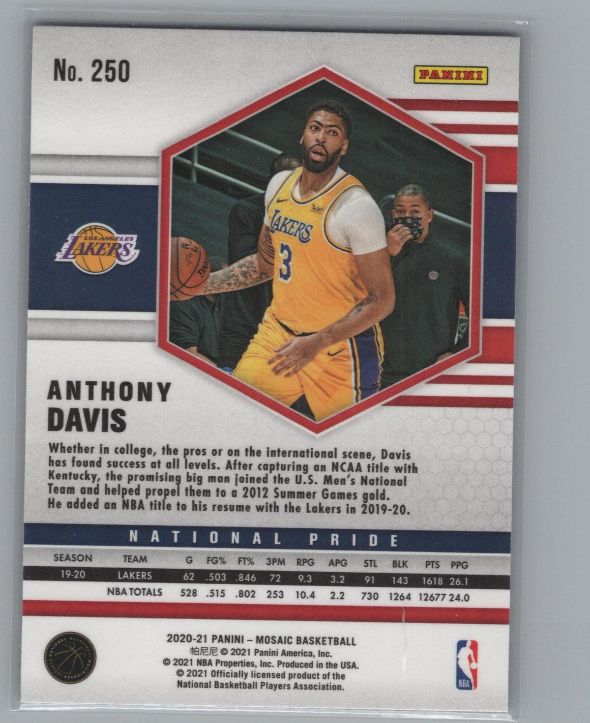 2020-21 Panini Mosaic #250 Anthony Davis