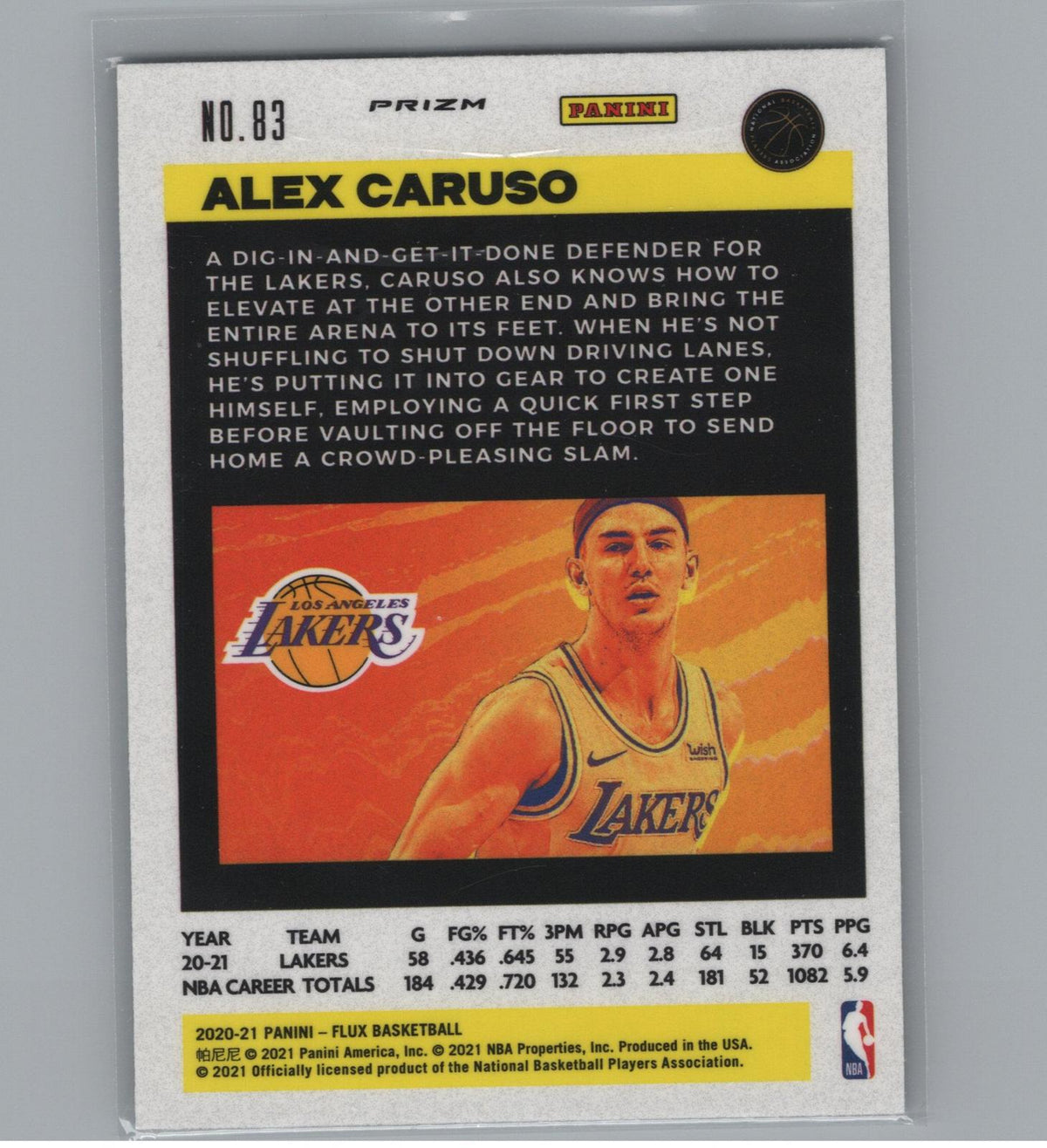 2020-21 Panini Flux #83 Alex Caruso Laser