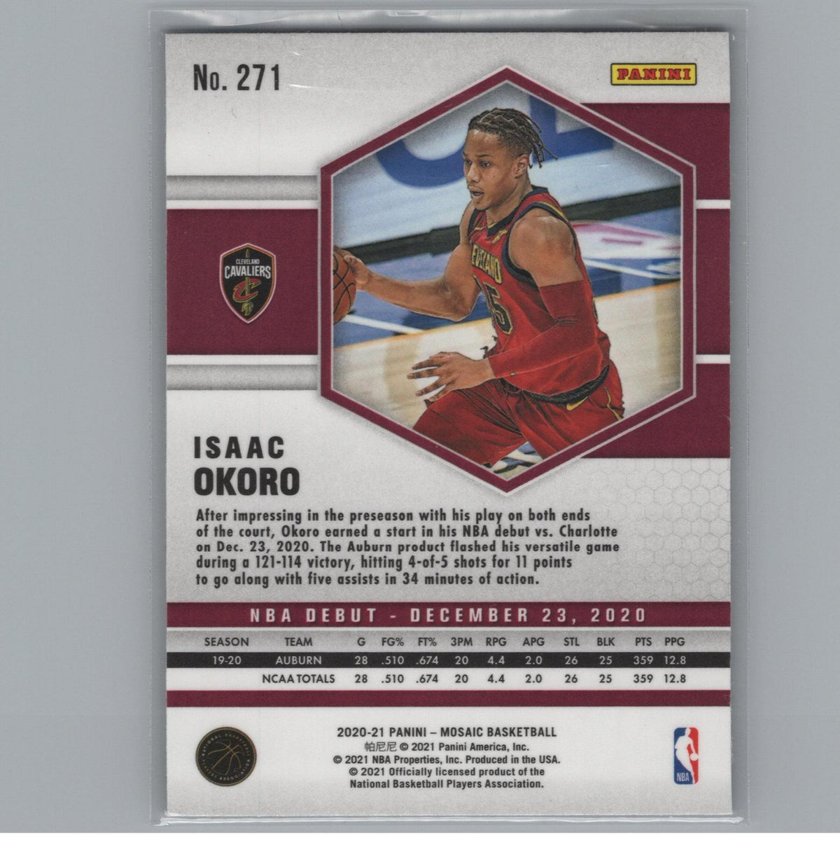 2020-21 Panini Mosaic #271 Isaac Okoro