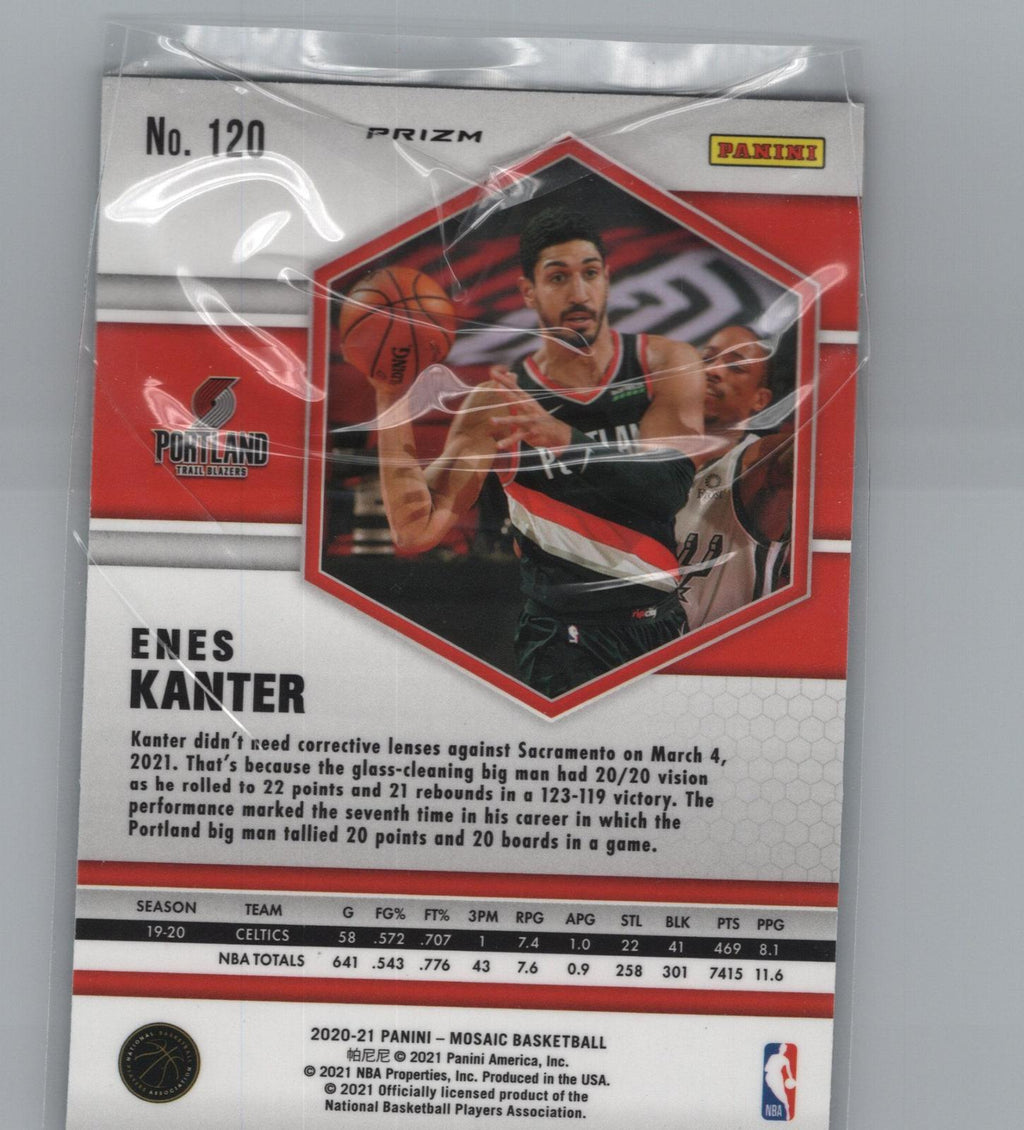 2020-21 Panini Mosaic #120 Enes Kanter Mosaic Reactive Blue