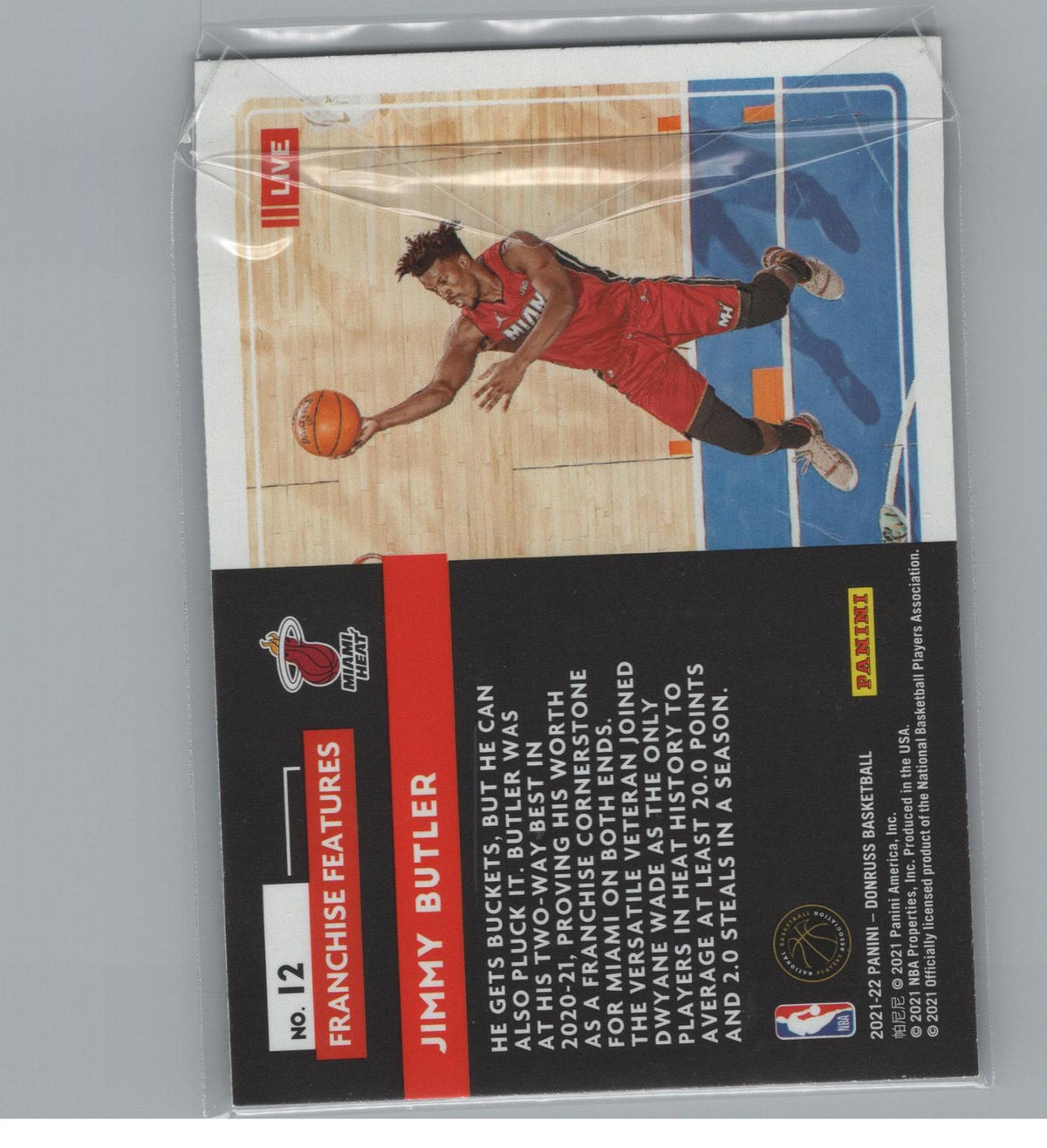2021-22 Donruss #12 Jimmy Butler Franchise Features Holo Teal Laser