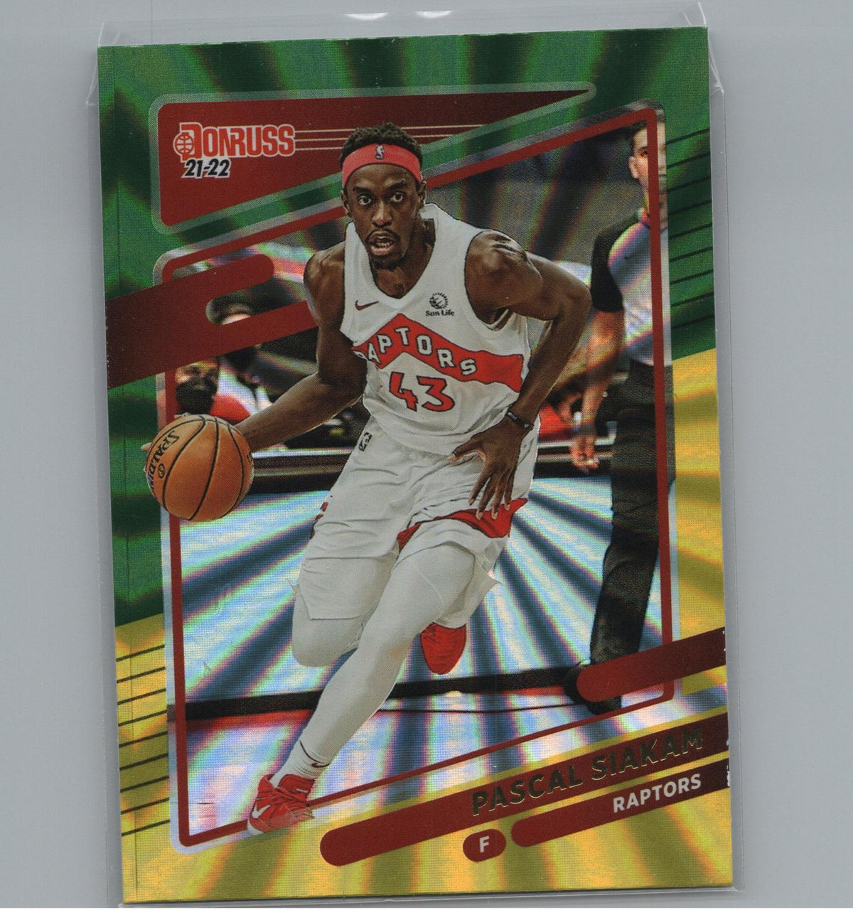 2021-22 Donruss #93 Pascal Siakam Holo Green and Yellow Laser