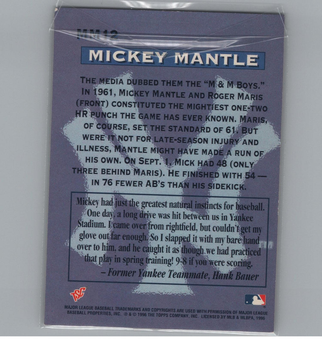 1996 Stadium Club #MM12 Mickey Mantle Mickey Mantle