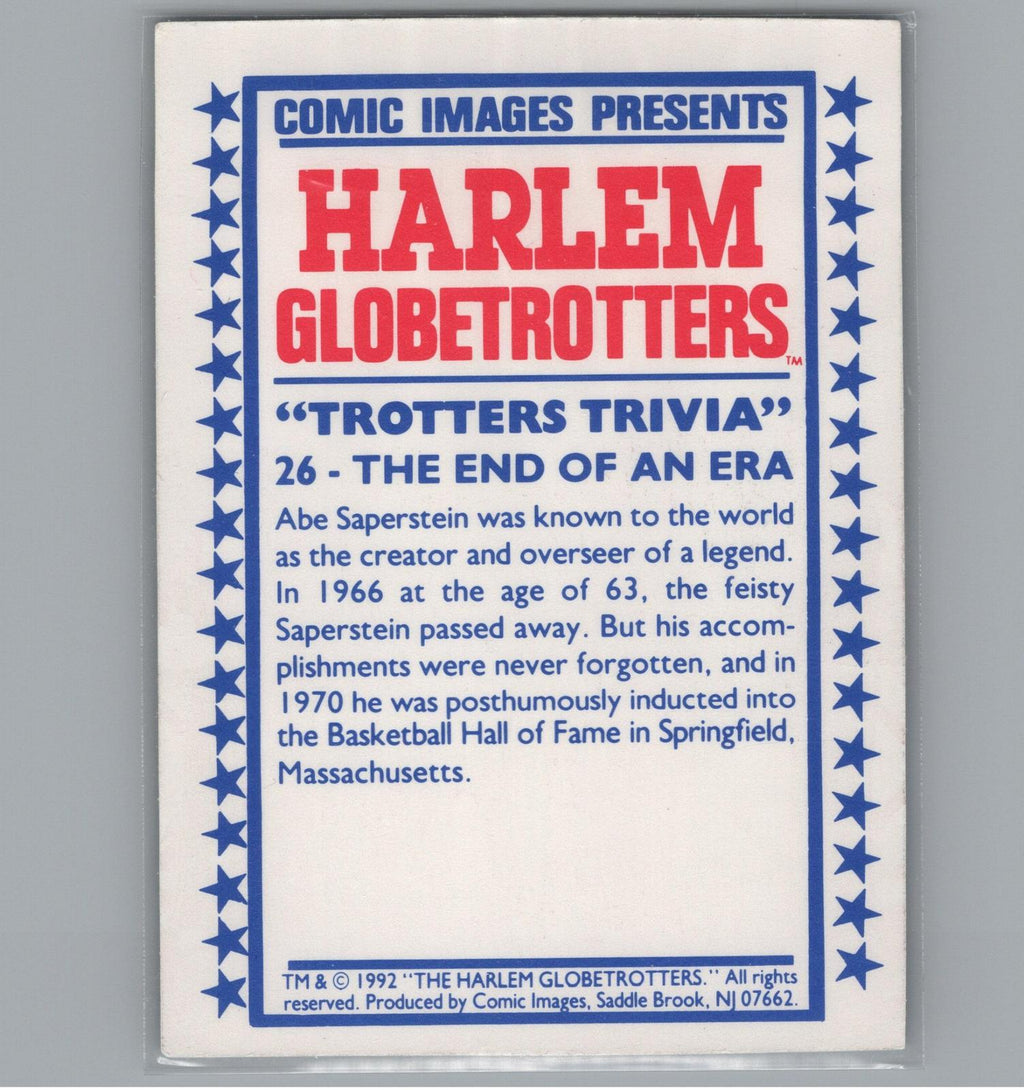 1992 Comic Images Harlem Globetrotters #26 The End of an Era