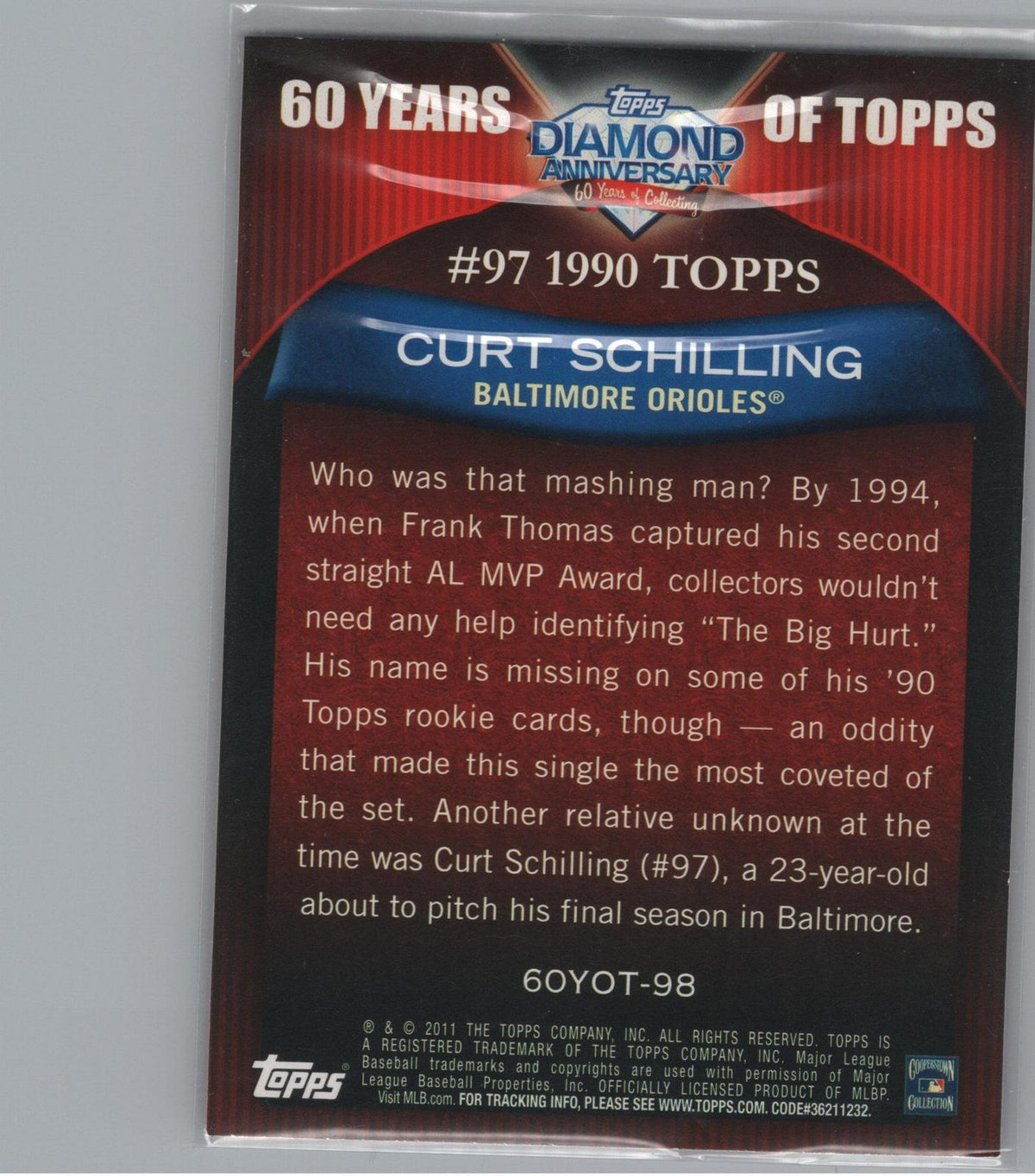 1990 Topps #97 Curt Schilling