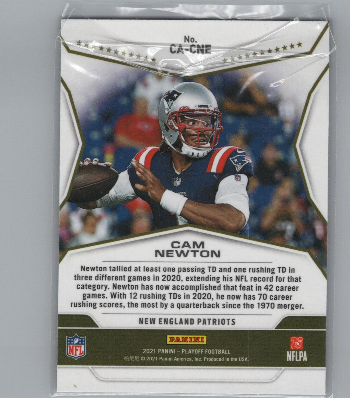 2021 Panini Playoff #CA-CNE Cam Newton Call to Arms