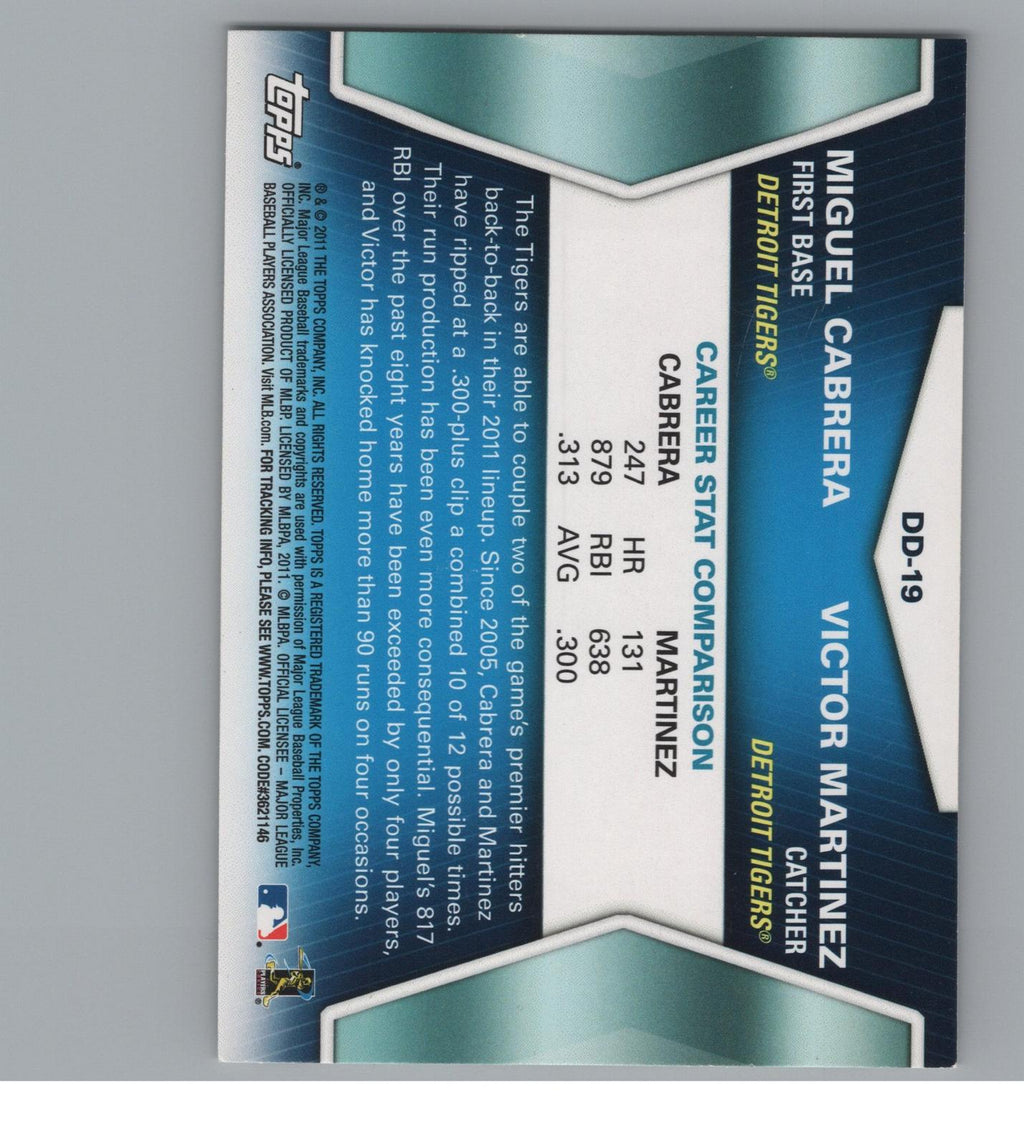 2011 Topps #DD-19 Miguel Cabrera / Victor Martinez Diamond Duos (Series Two)