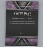 2021 Wild Card Matte #MXP-15 Kwity Paye X-Plode Silver/Black Black Matte in Gold