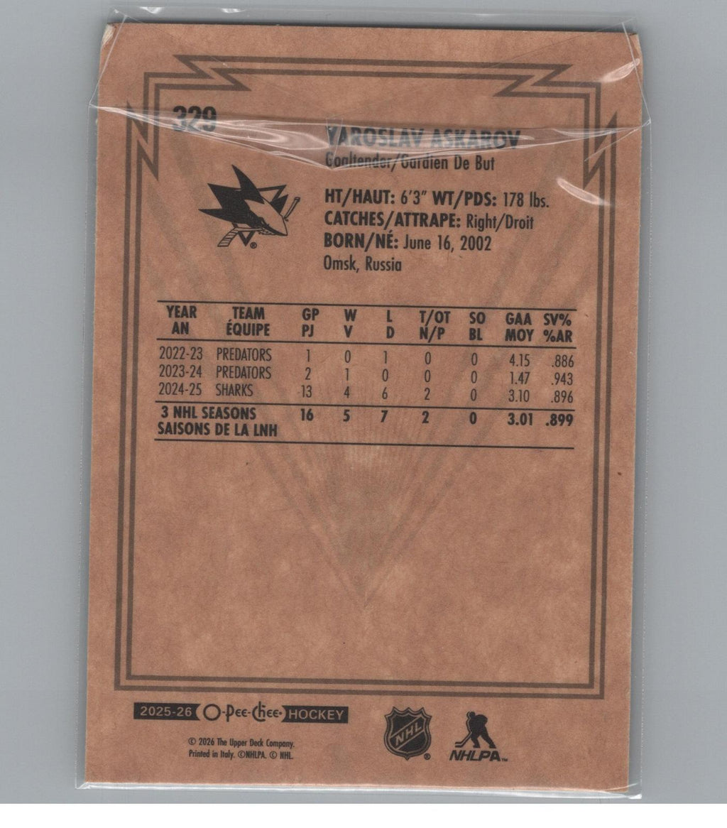 2025-26 O-Pee-Chee #NNO Yaroslav Askarov Retro Blank Backs
