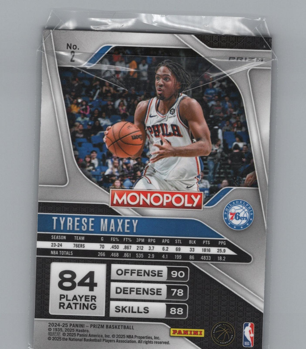 2024-25 Panini Prizm Monopoly #2 Tyrese Maxey Red Prizm