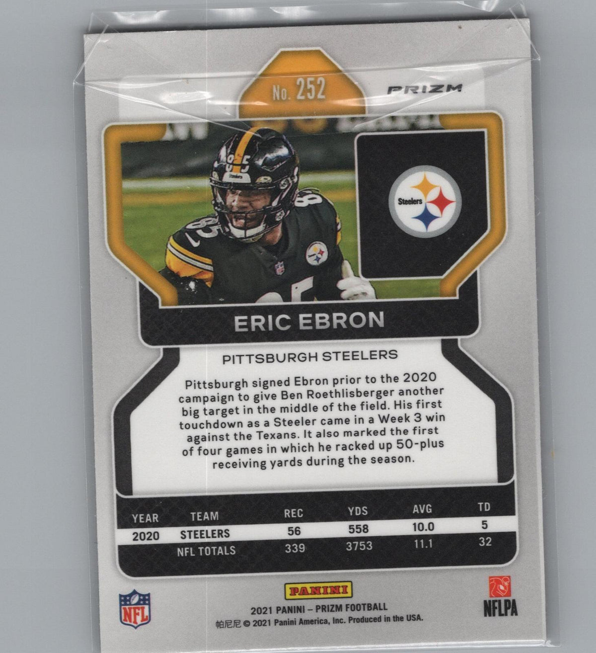 2021 Panini Prizm #252 Eric Ebron Red Ice