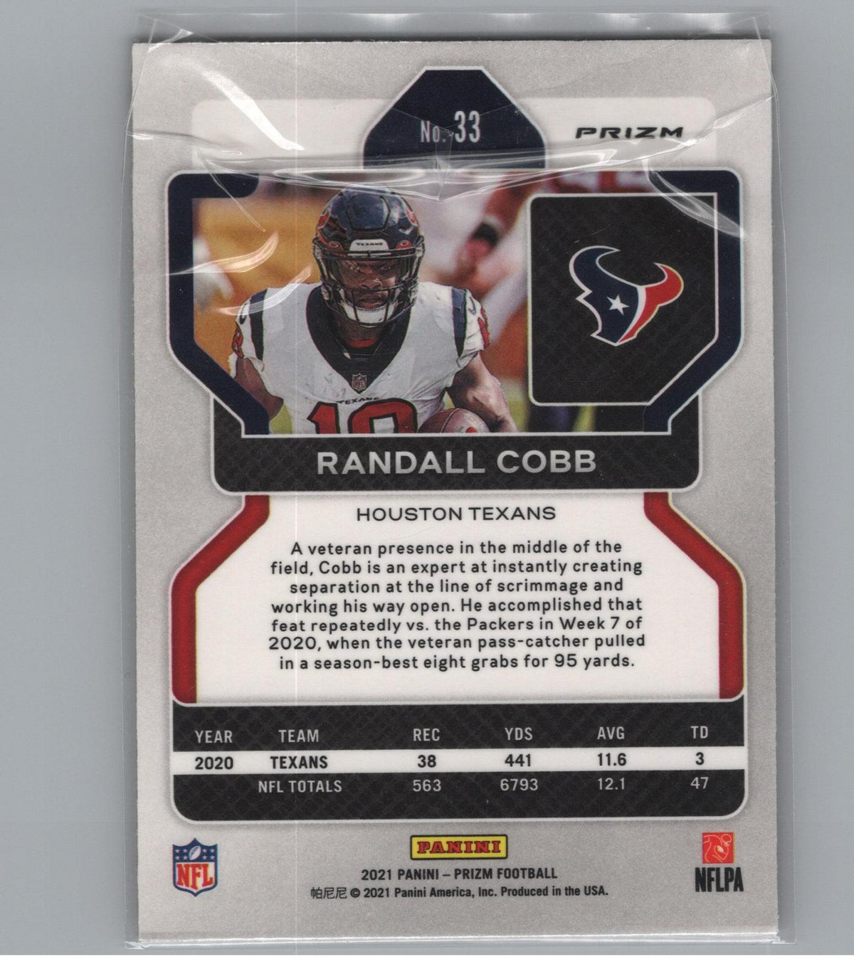 2021 Panini Prizm #33 Randall Cobb Lazer