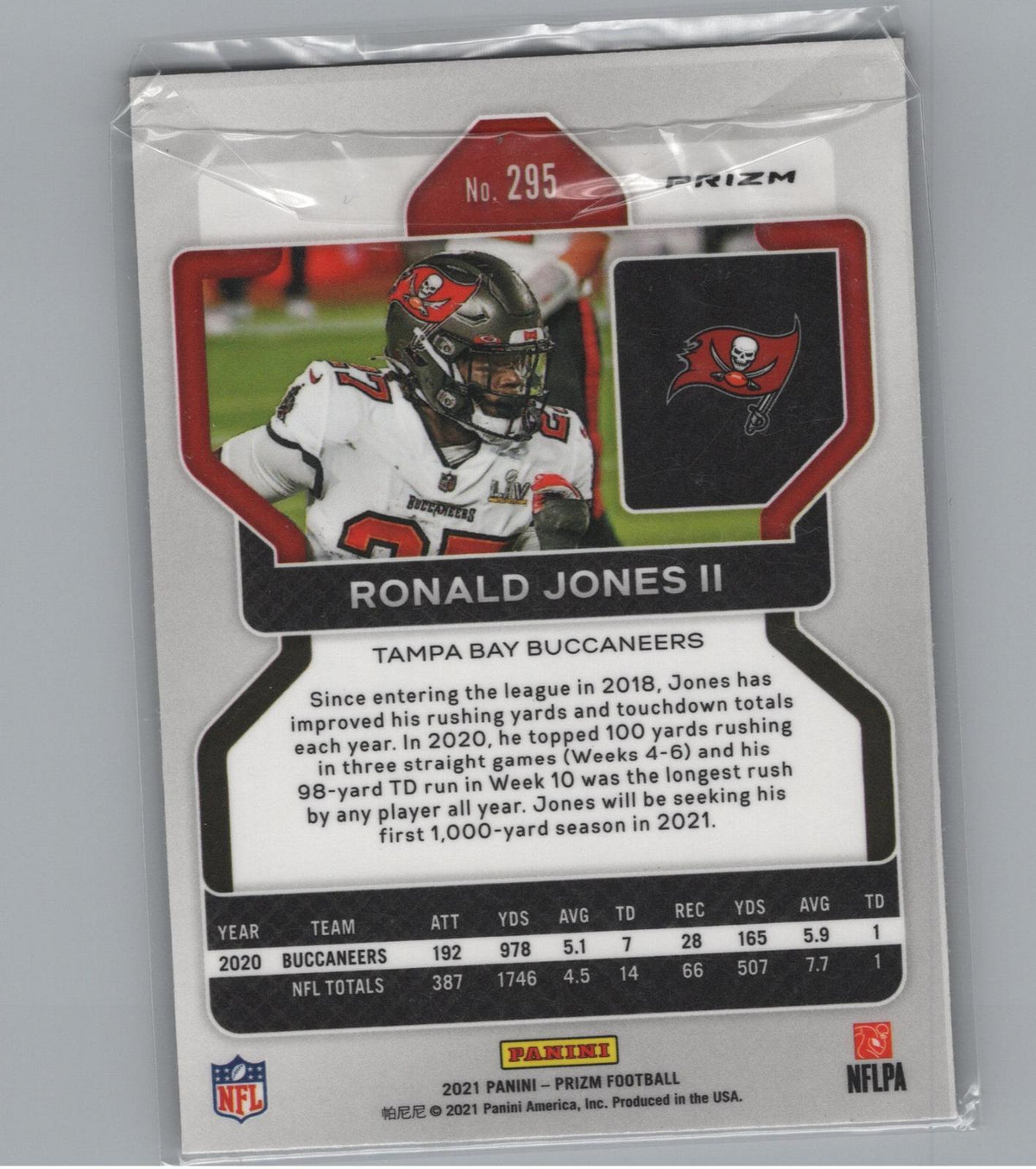 2021 Panini Prizm #295 Ronald Jones II Red Ice